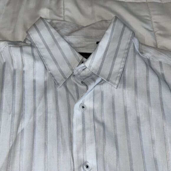 Level Ten Mens Striped Long Sleeve Button-Down Shirt W/ Black Graphic Design L - Picture 4 of 12